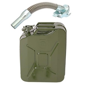 20L 0.6mm Fuel Oil Petrol Diesel Storage Can with British Style Pour Tube Army Green